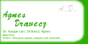 agnes dravecz business card